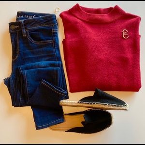 Red Halter Neck Sweater